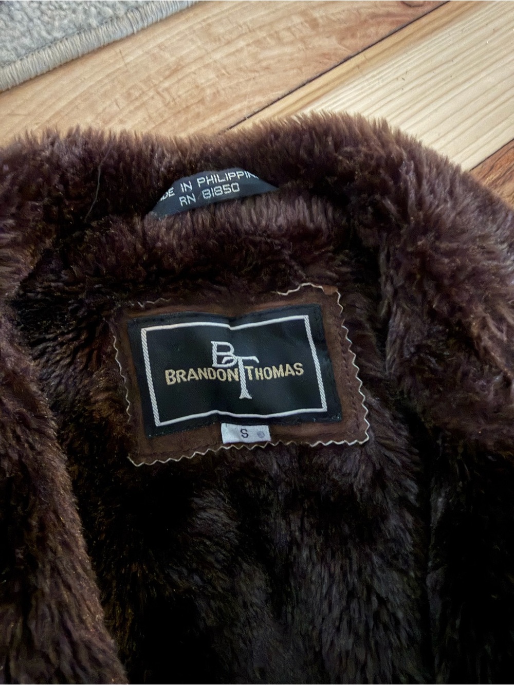 Brandon Thomas Dark Brown Faux Fur Suede Jacket - Picture 4 of 4